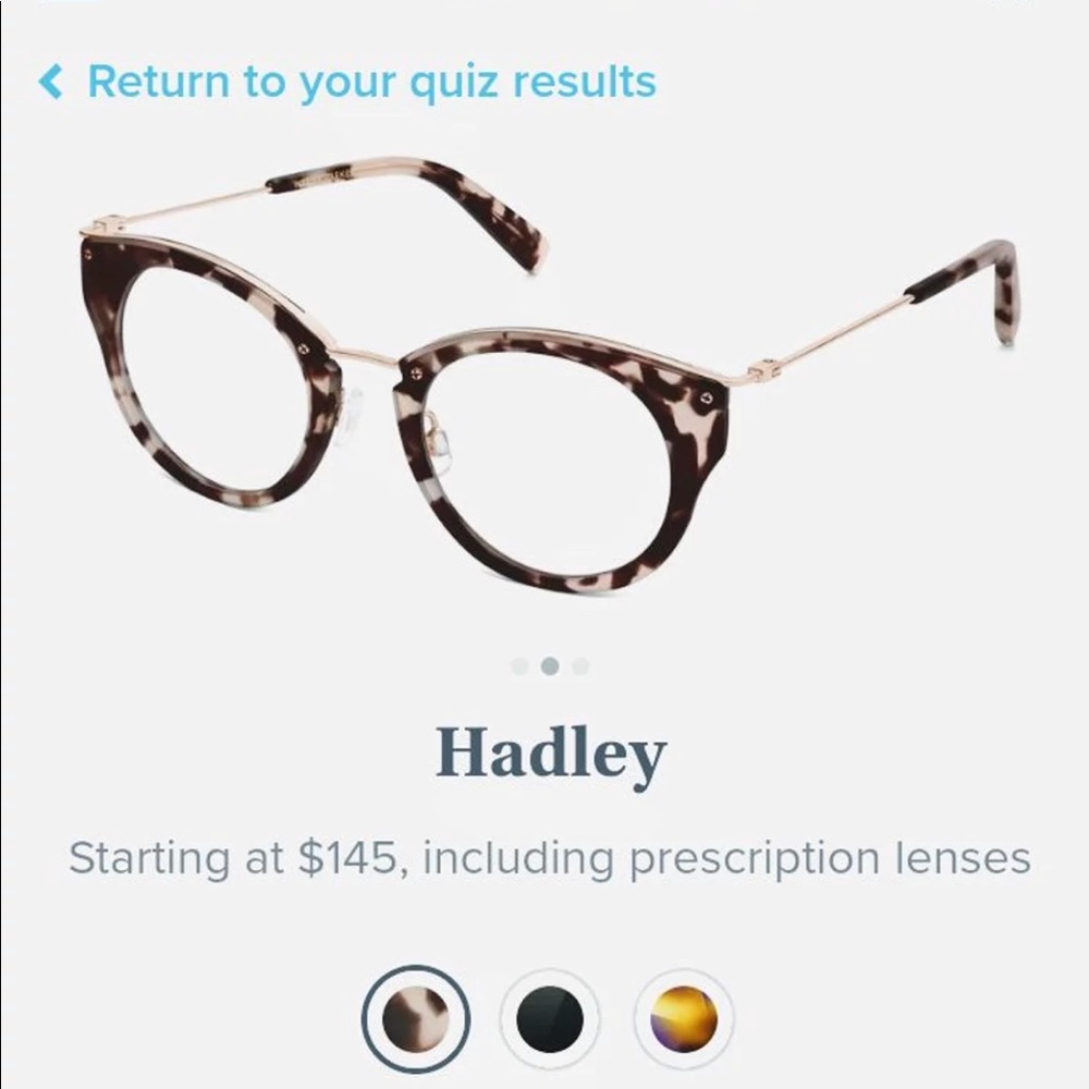 Warby Parker Hadley non prescription demo lens